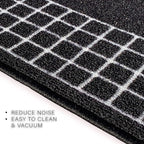 Custom Made Runner Rug for Kitchen Foyer Hallway Entry Choose Your Length 26 Inch Wide Geometric Checkered Design Black Color (19 feet x 26 inch)