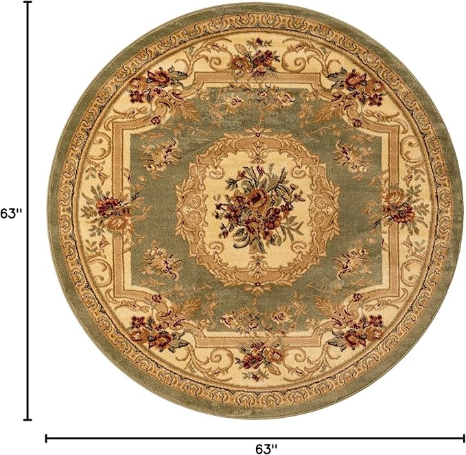 Unique Loom Versailles Collection Area Rug - Henry (5' 3" Round Green/Cream)