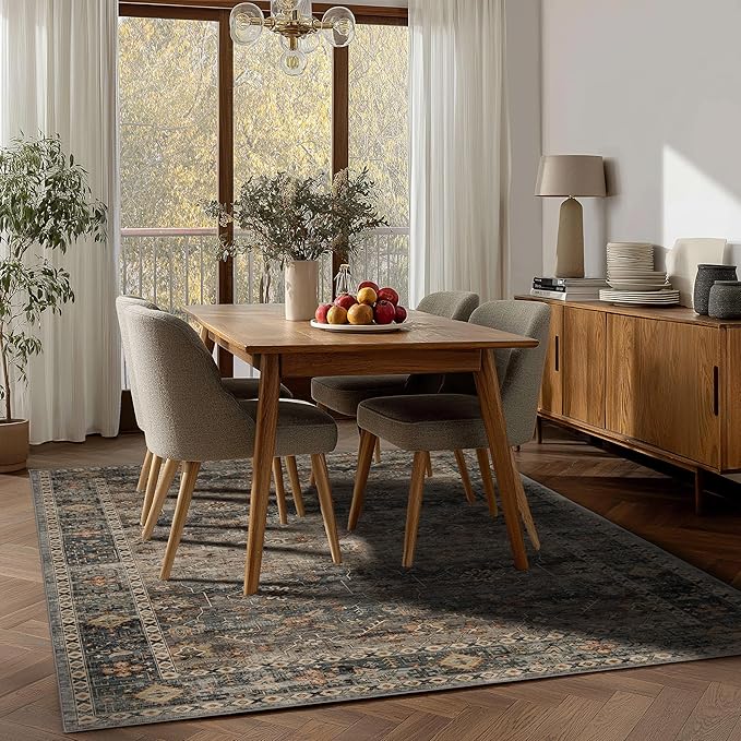 Area Rug Non Slip Machine Washable Ultra Soft Living Room/Bedroom/Kitchen/Outdoor/Classroom Camel, 4'×6'