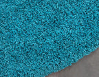 Unique Loom Solid Shag Collection Area Rug (8' Round, Deep Aqua Blue)