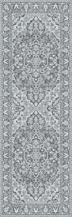Washable Runner Rug 2x6 | Non Slip Rug Runners for Hallways, Entryways, Kitchens, Bathrooms, Bedrooms | Ultra-Soft Flannel Carpet Runners with Rubber Backing (Light Grey, 2x6)