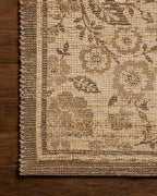 Loloi Chris Loves Julia Rue Collection RUE-03 Bark/Mocha 9'-3" x 13' Area Rug Jute Neutral Floral Living Room Bedroom Rug