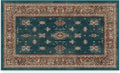 RUGGABLE Washable Vintage Area Rug – Verena Teal Blue 3x5, Stain-Resistant, Non-Slip – Small Machine Washable Rugs for Living Room, Bedroom, Hallway, Entryway & Office–with Cushioned Pad