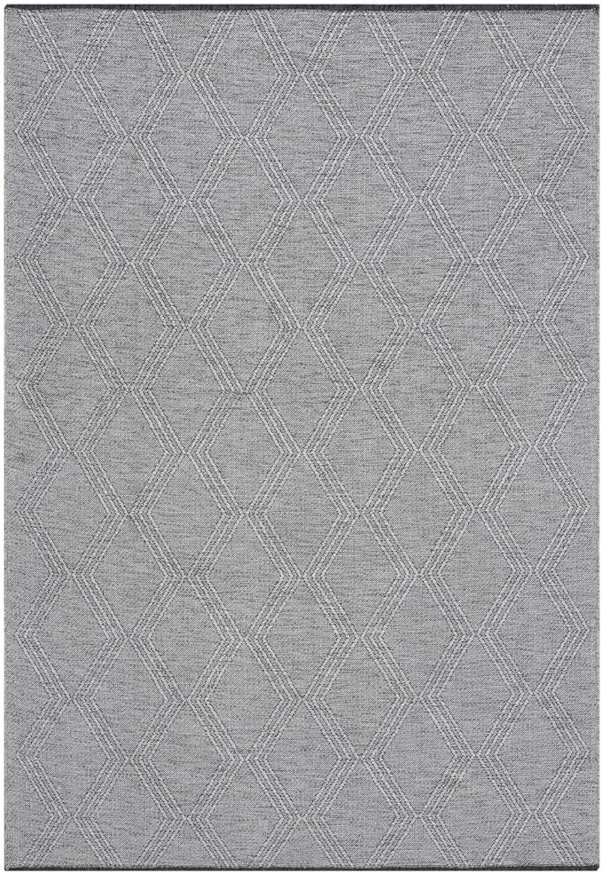 LUXE WEAVERS Modern Farmhouse Gray 9x12 Washable Area Rug, Anti-Slip Diamond Pattern Carpet