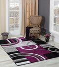 GLORY RUGS Area Rug Modern 2x7 Purple Soft Hand Carved Contemporary Floor Carpet with Premium Fluffy Texture for Indoor Living Dining Room and Bedroom Area