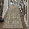 3x10 Brown Area Rug Runners for Hallways Washable Vintage Distressed Carpet Low Pile Non Slip Indoor Retro Soft Long Accent Rug Bedroom Kitchen Bathroom Laundry Dining Living Room