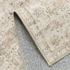 5x7 Washable Beige Area Rug Vintage Living Room Bedroom Carpet Non-Slip Soft Low Pile Distressed Indoor Throw Rug for Dining Room Entryway Office