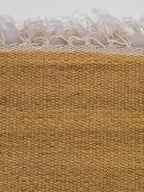 Rugsotic Carpets Hand Woven Flat Weave Kilim Wool 4'x6' Area Rug Solid Gold D00111