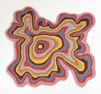 Irregular Shaped Handmade Wool Rug | Modern Colourful Stripe Premium Area Rug Perfect for Home Decor (IR-D, 10x10 ft)
