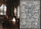 RUGSURE Washable Area Rugs - Perfect for Living Room, Bedroom, Kids Room, Nursery - Stain & Water Resistant Non-Slip, Pet & Child Friendly, Vintage Tribal Area Rugs (Navy, 3' x 5 ')
