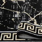 GLORY RUGS Area Rugs Marble 5X7 Black Gold Carpet Modern Abstract Rug Living Room Dining Bedroom Rug