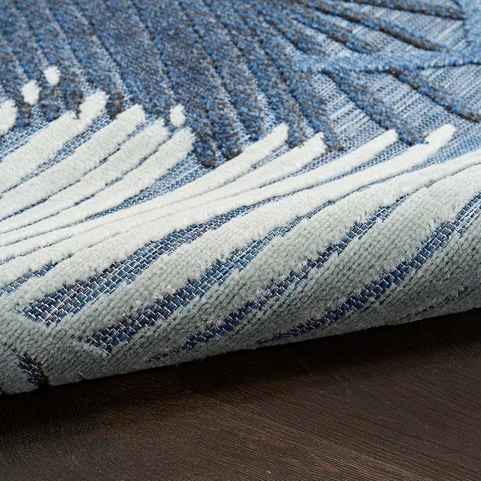 Nourison Home Suncoast Denim 2' x 6' Area Rug - Easy Clean, Non Shedding, Bed Room, Living Room, Dining Room, Kitchen (6' Runner)