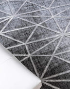 Rugs.com Lattice Trellis Collection Rug – 3 Ft Round Gray Low-Pile Rug Perfect for Kitchens, Dining Rooms