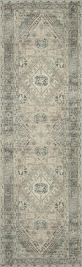 Loloi Magnolia Home by Joanna Gaines Sinclair Collection SIN-04 Natural/Sage 2'-0" x 5'-0", .25" Pile Height, Machine Washable, Accent Rug