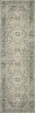 Loloi Magnolia Home by Joanna Gaines Sinclair Collection SIN-04 Natural/Sage 2'-3" x 9'-6", .25" Pile Height, Machine Washable, Runner Rug