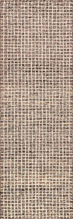 Rugs USA Melrose Brown/Ivory, 2'6" x 12', Handmade, Wool & Cotton, Soft and Cozy, High Traffic, Stain Resistant, Easy Clean, Durable Runner for Bedroom, Living Room, Dining Space, Den, Entryway