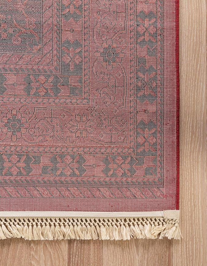 Unique Loom Tekke Collection Area Rug - Sheibani (10' x 14' 1" Rectangle, Red/ Black)