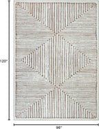 Bloom Rugs Washable Non-Slip 8' x 10' Rug - Brown Striped Area Rug for Living Room, Bedroom, Dining Room, and Kitchen - Exact Size: 8' x 10'