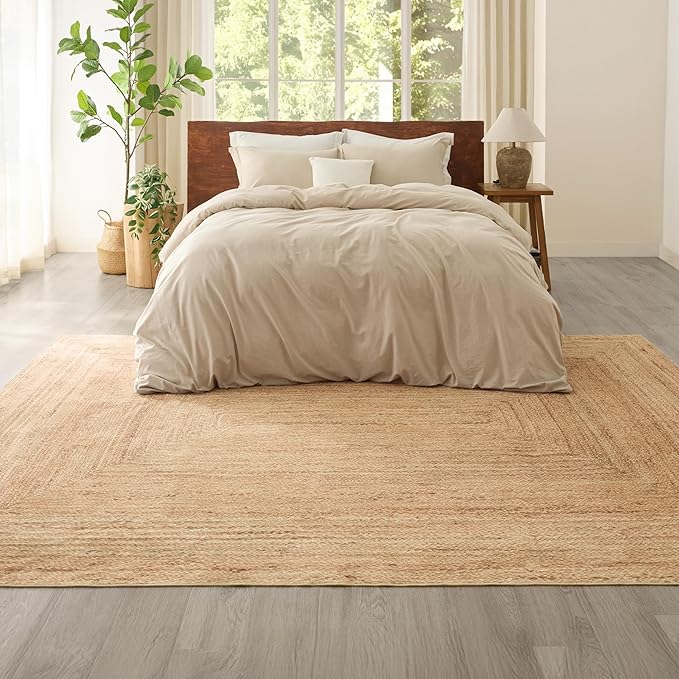Bedsure 5x7 Printed Jute Rug for Living Room, Machine Washable Rugs, Jute-Look Rug, Non-Slip Backing, Non-Shedding