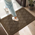 COSY HOMEER Non-Slip Door Mat 24"x36", Entryway Rugs Low Profile Absorbent Dirt Trapper Doormat for Front Entrance, Washable Polypropylene Entry Mat (Dark Brown)