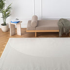 Revival Rugs Record 8'x10’ Washable Area Rug for Living Room Bedroom - 100% Recycled Oeko-TEX Certified, Medium Pile, Beige, Cream