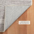 Dash and Albert Malta Grey Machine Washable Area Rug - 5' x 8' Grey Stripe Washable Accent Rug - Durable, High Traffic Areas Kitchen, Mudroom, Hallways