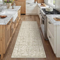 Taupe 2x5 Runner Rug Vintage Area Carpet Hallway Indoor Kitchen Washable Low Pile Traditional Distressed Retro Accent Throw Rug Non Slip for Laundry Bathroom Office