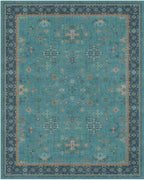 3x4 Teal Rugs for Entryway Indoor - Washable Non Skid Area Rug for Large Kitchen, Bedside, Bathroom, Mudroom, Boho Geometric Floral Design, Non Slip Low Pile Fade Resistant
