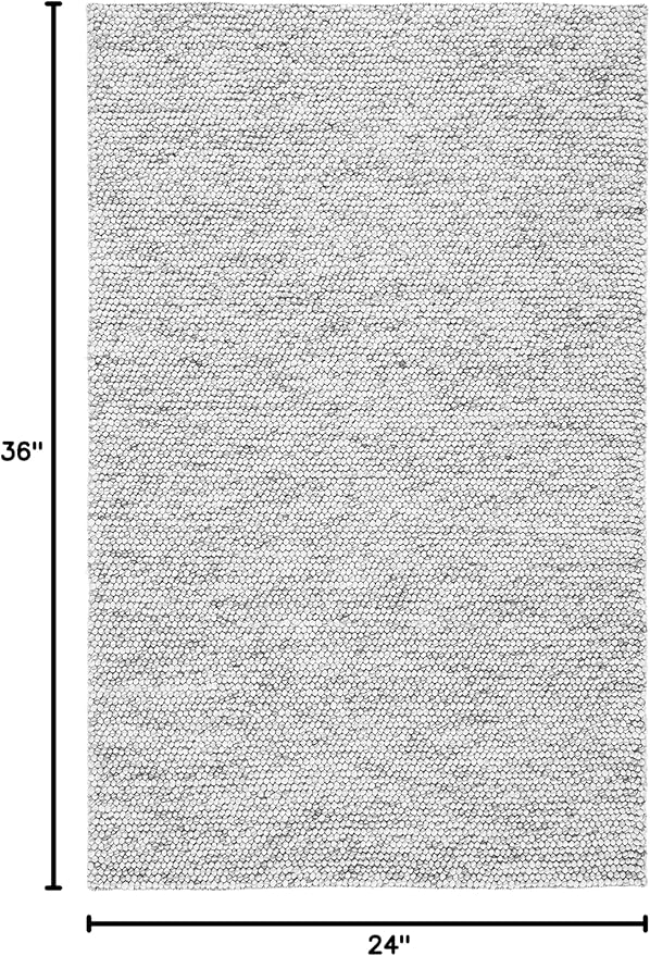 SAFAVIEH Natura Collection Accent Rug - 2' x 3', Light Grey & Ivory, Handmade Wool Blend, Textured Design, Ideal for Hallway, Bedroom, Foyer (NAT620G)