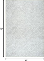 Bloom Rugs Washable Non-Slip 4' x 6' Rug - Gray/Pebble Striped Area Rug for Living Room, Bedroom, Dining Room, and Kitchen - Exact Size: 4' x 6'