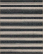 Lahome Striped 8x10 Easy Jute Rug, Washable Rugs for Living Room Dining Room Farmhouse Indoor Outdoor Carpet, Neutral Non Slip Non Shedding Black Carpet for Office Backyard Patio