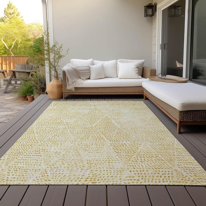 Addison Rugs Chantille ACN591 Wheat 3' x 5' Indoor Outdoor Area Rug, Easy Clean, Machine Washable, Non Shedding, Bedroom, Living Room, Dining Room, Kitchen, Patio Rug