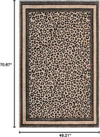 Alfa Rich 4x6 Leopard Beige Black Washable Area Rugs for Living Room Bedroom Kitchen Cotton Rug