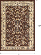Rugs.com Yasmin Collection Rug – 6' x 9' Brown Medium Rug Perfect for Bedrooms, Dining Rooms, Living Rooms