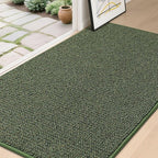 BEQHAUSE Dirt Trapper Door Mat 36" x 60", Non-Slip Washable Doormats Entrance Mat, Dirt Resistant and Absorbent Welcome Mat, Low Profile Floor Mats for Front Back Door and Entryway, Green