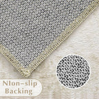 Vintage Living Room Area Rug - 9x12 Large Machine Washable Boho Moroccan Rug Distressed Farmhouse Rugs for Bedroom - Soft Non-Slip Indoor Carpet for Dining Room Office Nursery(Ivory, 9'x12')