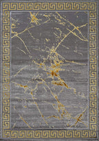 GLORY RUGS Area Rugs Marble 2x7 Gray Gold Carpet Modern Abstract Rug Living Room Dining Bedroom Rug