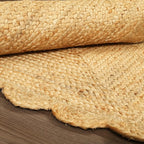 Savi Home Hand Woven Area Rug Braided Jute Scalloped Border, Decor Collection Classic Quality Made for Living Room, Kitchen, 2x3' - Natural