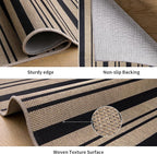 Tangsoo Stripe Easy Jute Rug,Ultra Thin 2x3 Outdoor Rug for Entryway,Non-Slip Washable Small Rug Modern Front Door Mat Throw Carpet for Kitchen Bedroom Porch Doorway