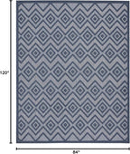 Nourison Home Versatile Navy Blue 7' x 10' Area Rug - Easy Clean, Non Shedding, Bed Room, Living Room, Dining Room, Kitchen (7' x 10')