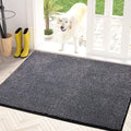 PURRUGS Dirt Trapping Door Mat 31.5" x 47", Non-Slip Machine Washable Entry Rug, Shoe Scraper, Dog Doormat, Super Absorbent Welcome Mat for Front & Back Door, Muddy Shoes & Paws, Bluish Grey-Black