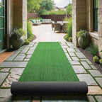 Ottomanson Artificial Grass Turf 2'7" x 43' Indoor Outdoor Faux Grass Rug with Drainage Holes, Customizable with Extra Long Size Options, Perfect for Patio Lawn Balcony Weddings Photoshoot Backdrop