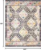 SAFAVIEH Madison Collection Area Rug - 10' x 14', Black & Yellow, Boho Diamond Distressed Design, Non-Shedding & Easy Care, Ideal for High Traffic Areas in Living Room, Bedroom (MAD418Z)