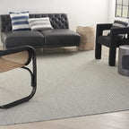 Nourison Home Courtyard Ivory Charcoal 8' x 10' Area Rug - Easy Clean, Non Shedding, Bed Room, Living Room, Dining Room, Kitchen (8' x 10')