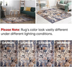 Keen Home Design Area Rugs - 8x10 Non-Shedding, Abstract Rugs for Kitchen, Living Room, Bedroom, Dining Room, Entryway - Size: 7'3" x 10'2", Multi