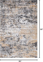 Rugs.com Leipzig Collection Area Rug – 5X8 Beige Low-Pile Rug Perfect for Bedrooms, Dining Rooms, Living Rooms