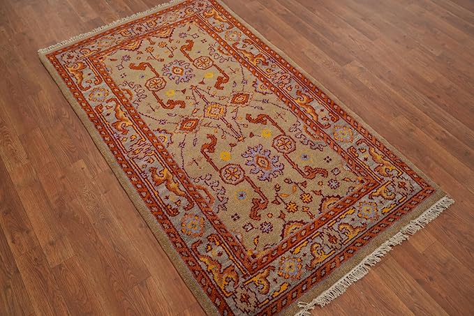 Transitional Collection 5' 2'' X 3' 1'' Rug Rug, All-Over 100% Wool Carpet for Home Décor, Foyer and Hallway