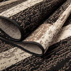 Superior Indoor Runner Rug, Jute Backing, Plush Modern Rugs for Entryway, Kitchen Floors, Office Floor Cover, Color Block Rugs, Rockwood Collection, 2' x 11', Chocolate