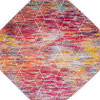 Unique Loom Trellis Frieze Collection Area Rug - Geometric (7' 10" Octagon, Multi/ Ivory)