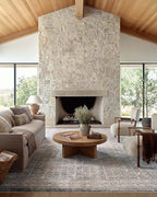 Loloi Amber Lewis Alie Collection ALE-04 Sky/Stone 7'-10'' x 7'-10'', .13'' Pile Height, Round Area Rug